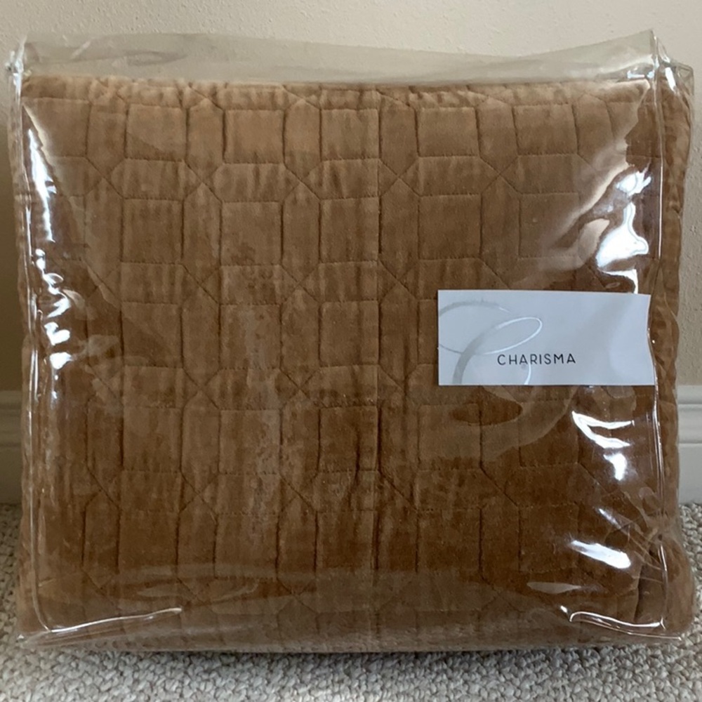 SOLD - King Size Quilt, Camel 100% Cotton